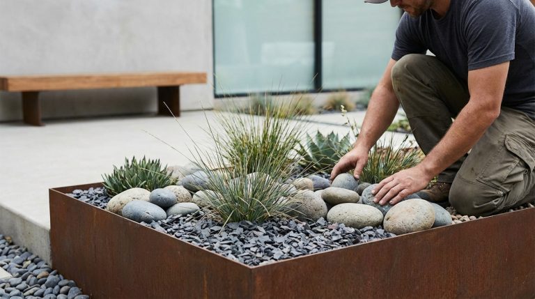 Aménager un parterre avec cailloux moderne sans entretien
