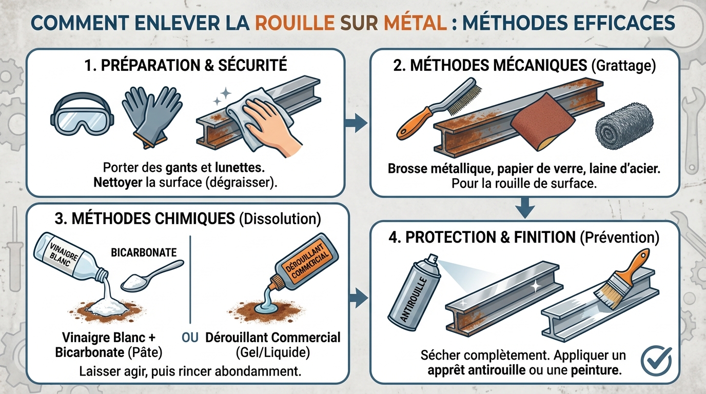 Méthodes pour enlever la rouille