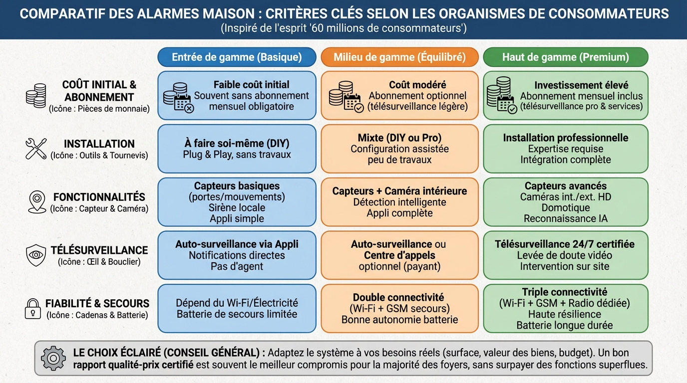 Comparatif des meilleures alarmes