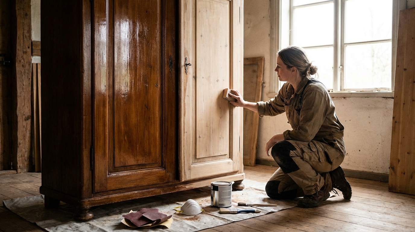 Relooker une armoire ancienne en bois vernis facilement