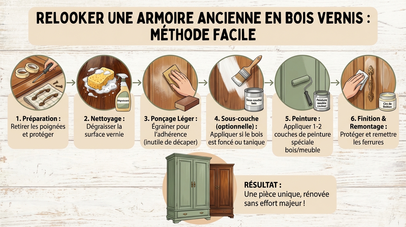 Relooker une armoire ancienne en bois vernis facilement 1 Les étapes pour relook une armoire en bois vernis