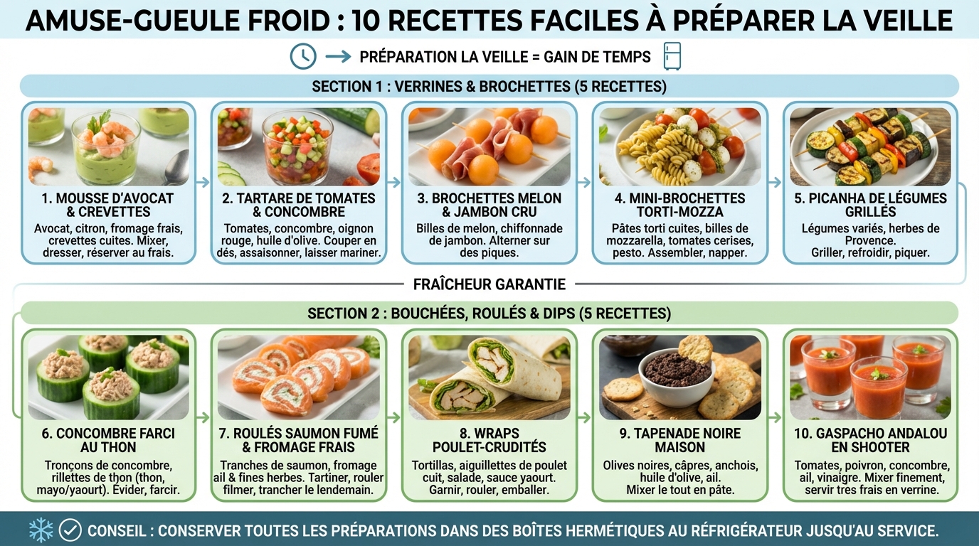 Amuse-gueule froid à faire la veille : 10 recettes faciles 1 10 recettes d'amuse-gueules froids à faire la veille