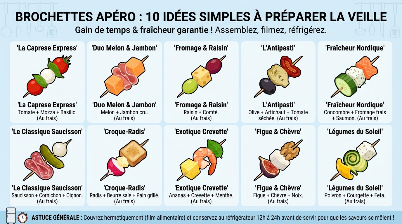Pourquoi choisir des brochettes apéro à faire la veille ?