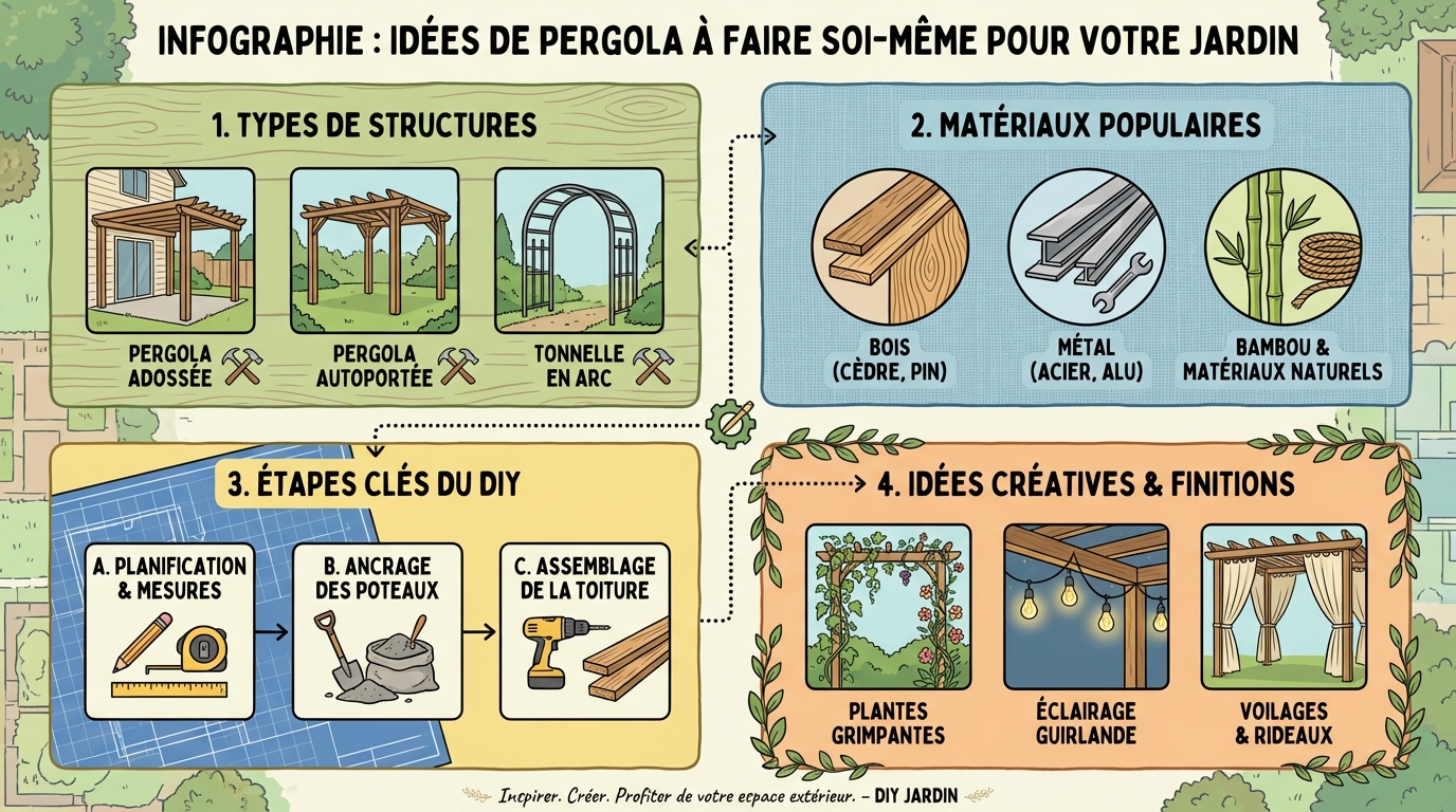 Idées de pergola à faire soi-même pour votre jardin 1 Les matériaux à utiliser