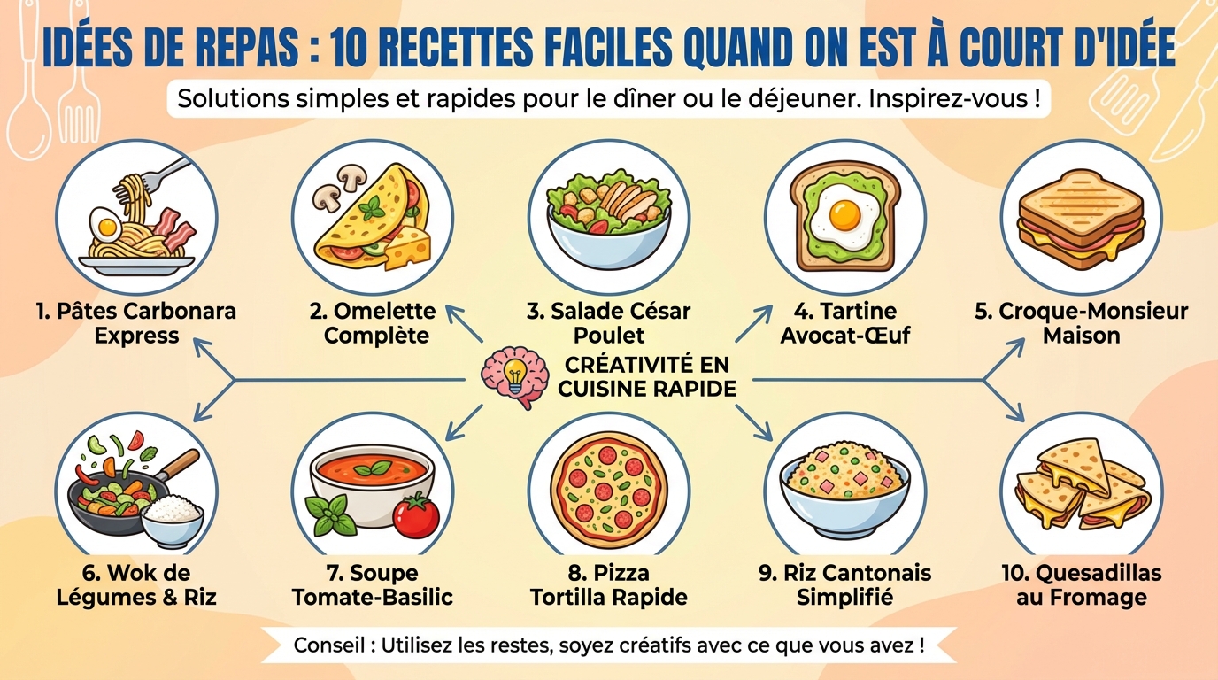 Idées de repas : 10 recettes faciles quand on est à court d'idée 1 10 recettes faciles