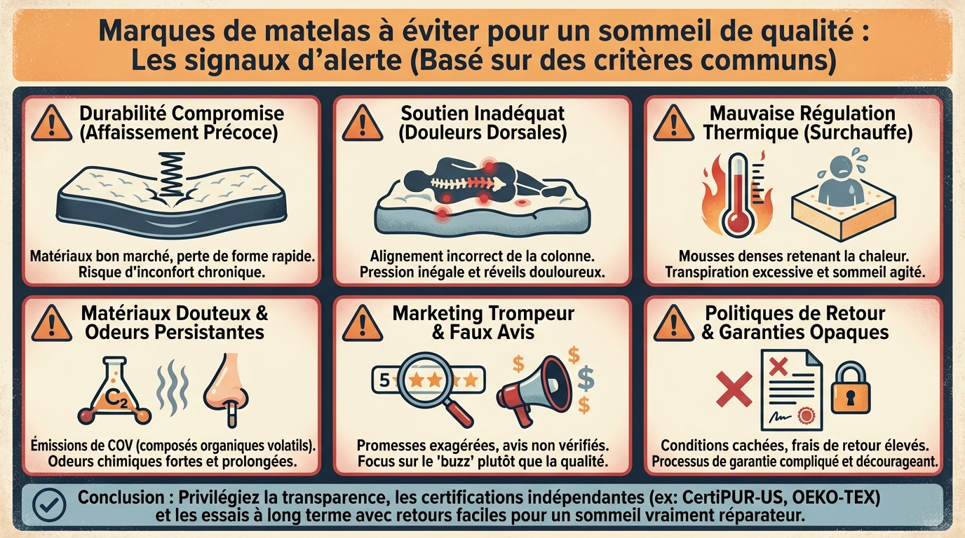 Top marques de matelas à éviter