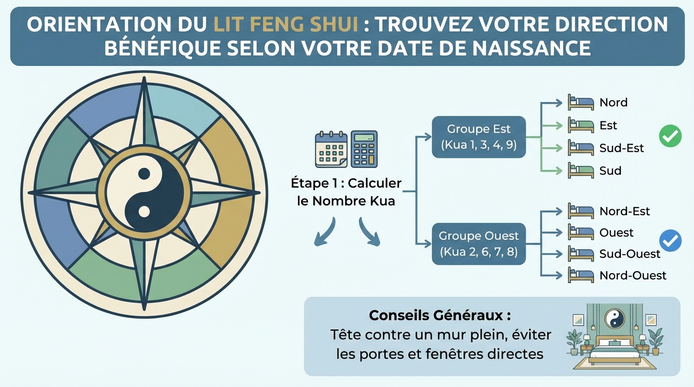 Orientation du lit feng shui selon votre date de naissance 1 L'impact de l'orientation du lit sur le bien-être