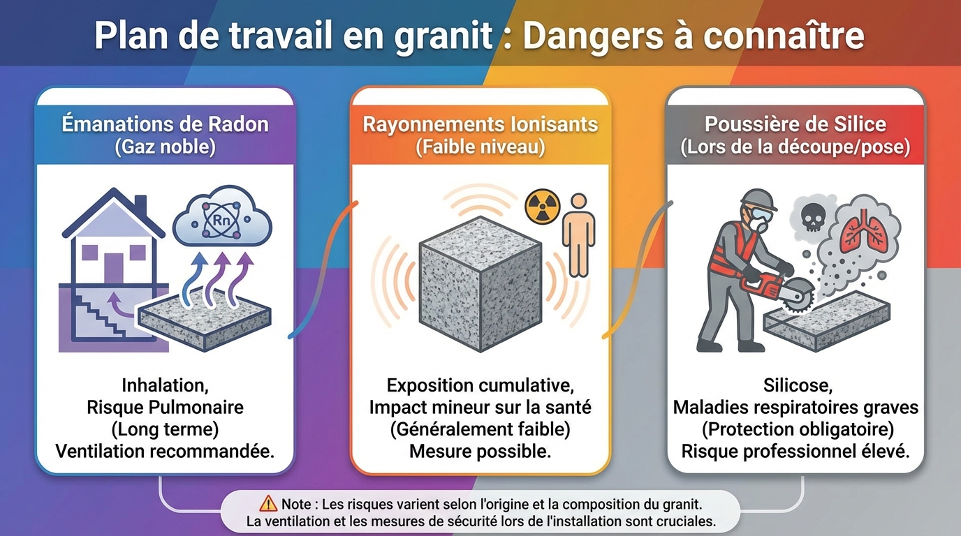 Plan de travail en granit : dangers à connaître 1 Précautions à prendre