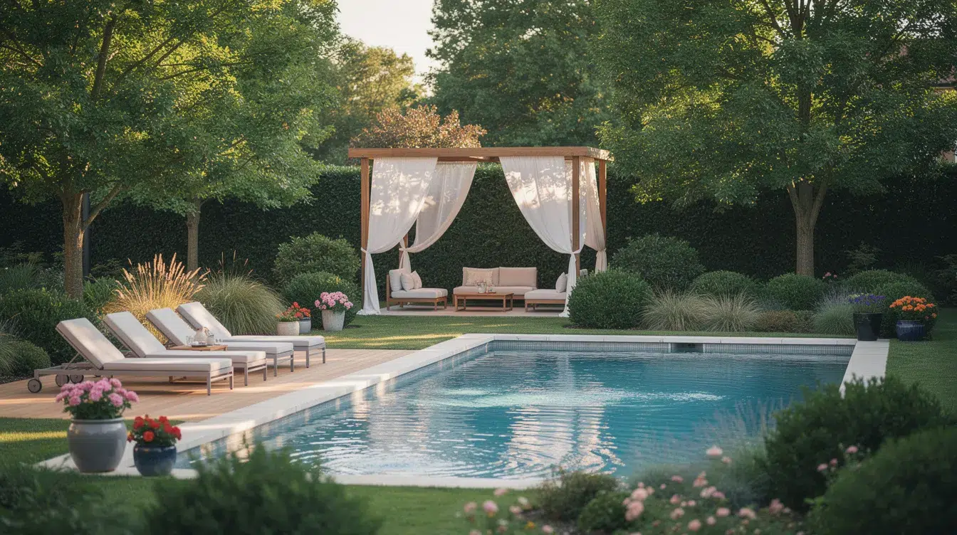Idées d'aménagement autour de votre piscine semi-enterrée